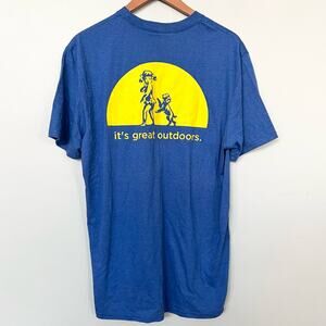 New COPPERTONE Unisex T-shirt Girl Dog Blue SIZE XL It’s Great Outdoors Sun